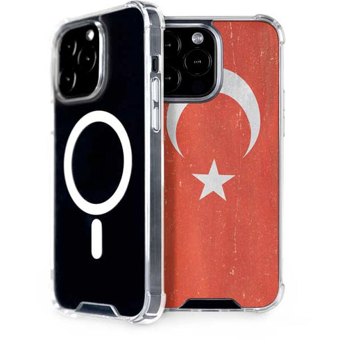 Turkish Flag Distressed iPhone 15 Pro Max MagSafe Case