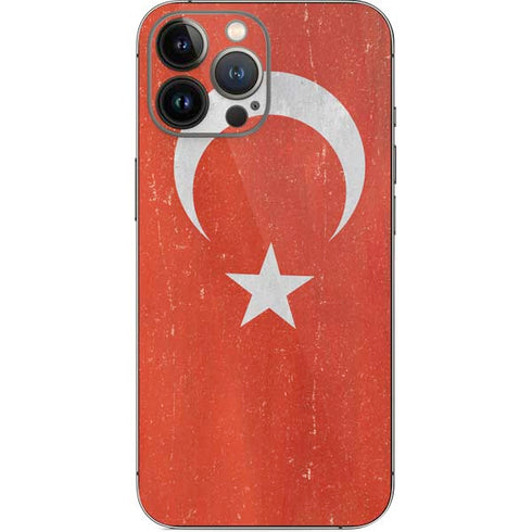 Turkish Flag Distressed iPhone 14 Pro Max Skin