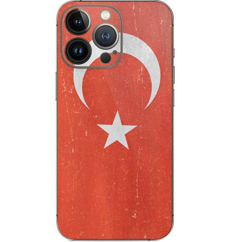 Turkish Flag Distressed iPhone 15 Pro Skin