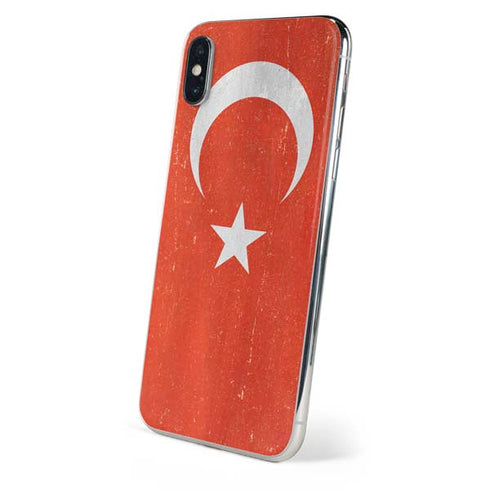 Turkish Flag Distressed iPhone X Skin