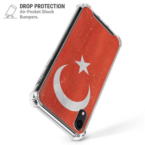 Turkish Flag Distressed iPhone XR Clear Case