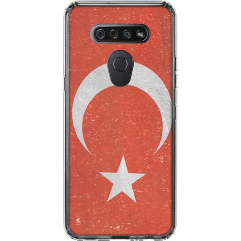 Turkish Flag Distressed LG K51/Q51 Clear Case