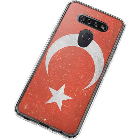 Turkish Flag Distressed LG K51/Q51 Clear Case