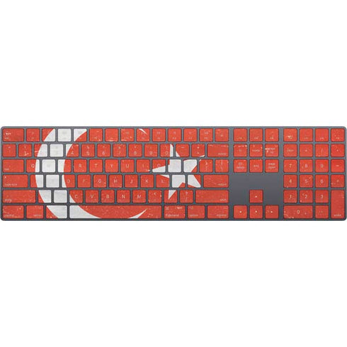 Turkish Flag Distressed Magic Keyboard with Numeric Keypad Skin
