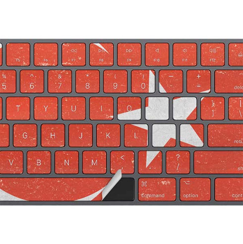 Turkish Flag Distressed Magic Keyboard with Numeric Keypad Skin
