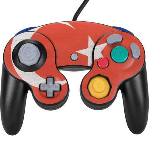 Turkish Flag Distressed Nintendo GameCube Controller Skin