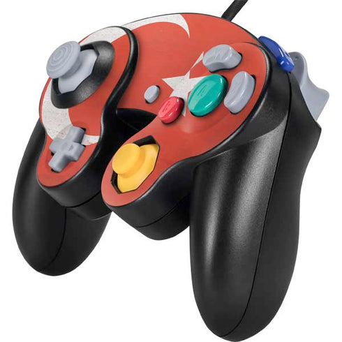 Turkish Flag Distressed Nintendo GameCube Controller Skin