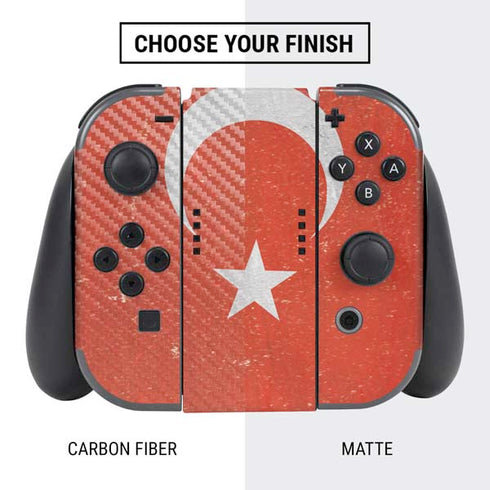 Turkish Flag Distressed Nintendo Switch Bundle Skin