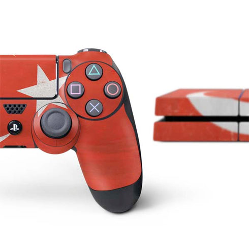 Turkish Flag Distressed PS4 Console and Controller Bundle Skin