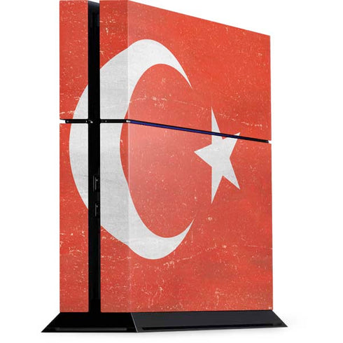 Turkish Flag Distressed PS4 Console Skin