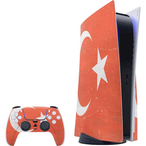 Turkish Flag Distressed PS5 Bundle Skin