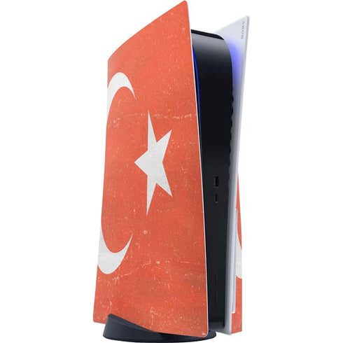 Turkish Flag Distressed PS5 Console Skin