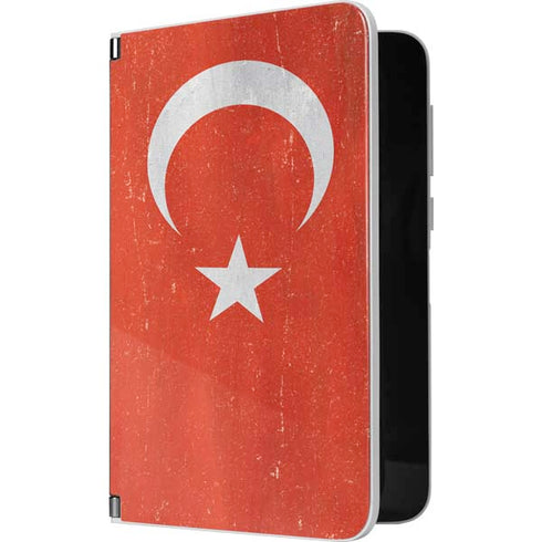 Turkish Flag Distressed Surface Duo Skin
