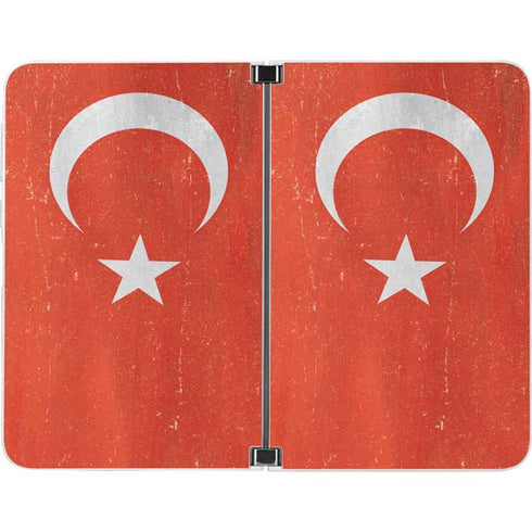 Turkish Flag Distressed Surface Duo Skin