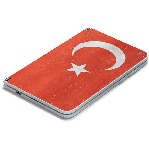 Turkish Flag Distressed Surface Duo Skin