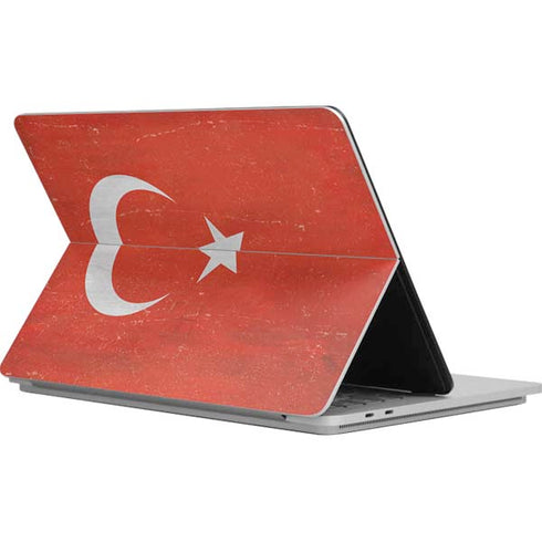 Turkish Flag Distressed Surface Laptop Studio Skin