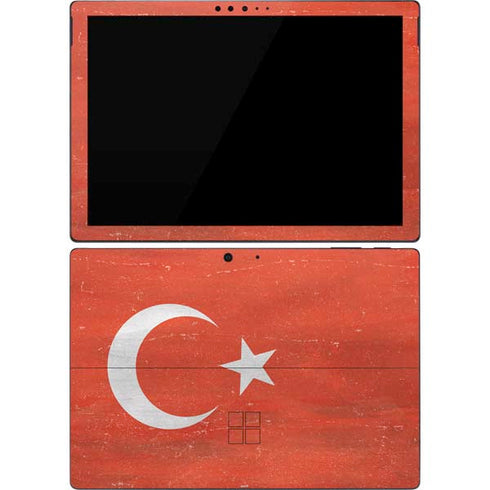 Turkish Flag Distressed Surface Pro 7 Skin