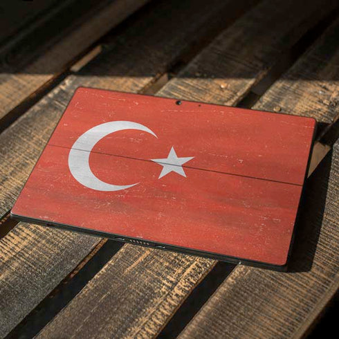 Turkish Flag Distressed Surface Pro 7 Skin