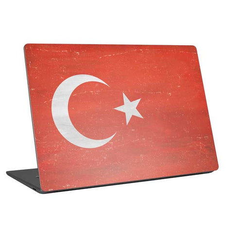 Turkish Flag Distressed Universal Laptop 16.6in (13.4 x 9.7in) Skin