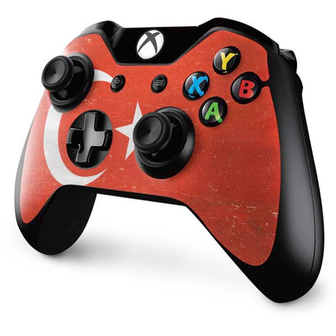 Turkish Flag Distressed Xbox One Controller Skin