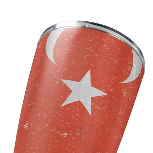 Turkish Flag Distressed Yeti 20oz Tumbler Skin