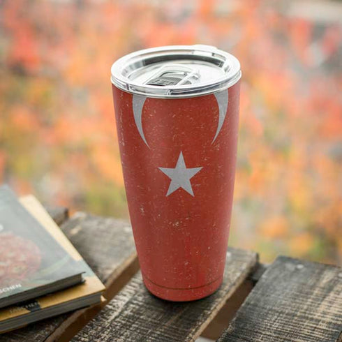 Turkish Flag Distressed Yeti 20oz Tumbler Skin