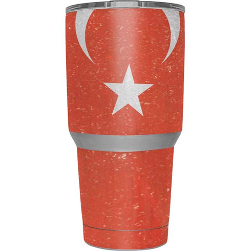 Turkish Flag Distressed Yeti 30oz Rambler Tumbler Skin