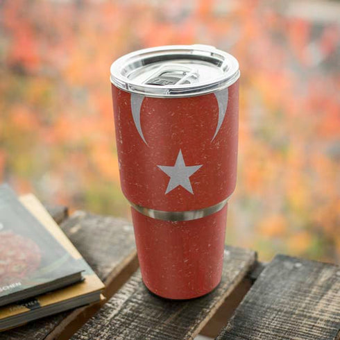 Turkish Flag Distressed Yeti 30oz Rambler Tumbler Skin