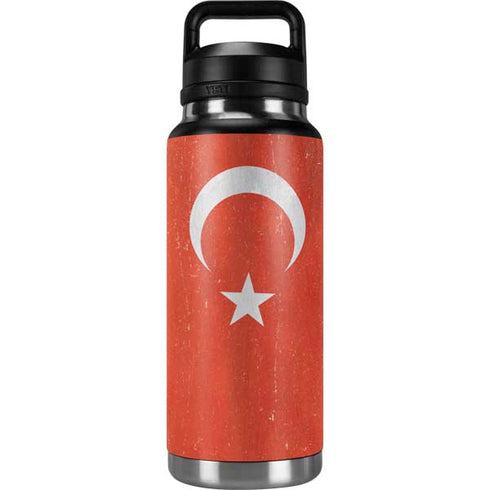 Turkish Flag Distressed YETI Rambler 36oz Bottle Skin