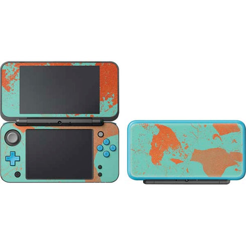 Turquoise and Orange Marble Nintendo 2DS XL (2017) Skin