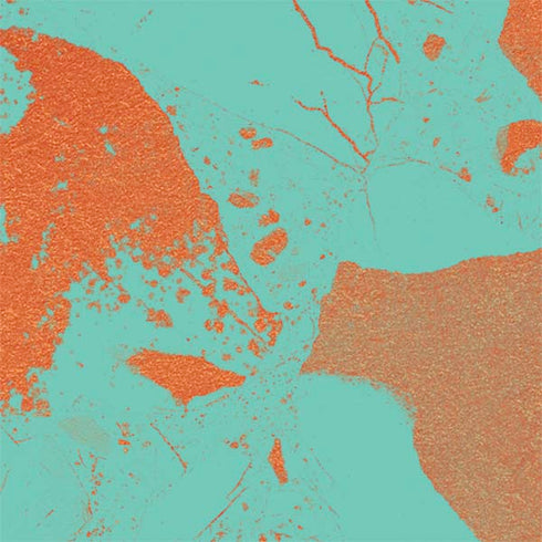 Turquoise and Orange Marble Nintendo 2DS XL (2017) Skin