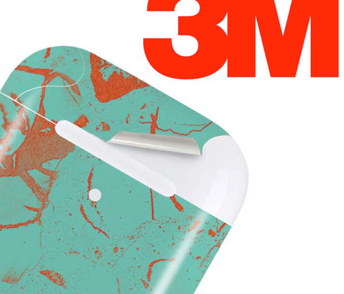 Turquoise and Orange Marble Apple AirPods Skin