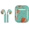 Turquoise and Orange Marble Apple AirPods Skin