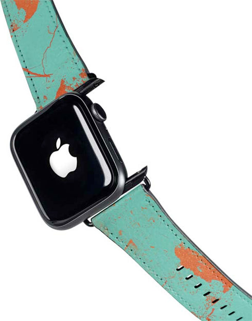 Turquoise and Orange Marble Apple Watch Band 42-44mm