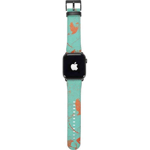 Turquoise and Orange Marble Apple Watch Band 42-44mm