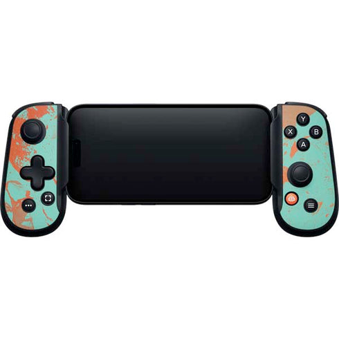 Turquoise and Orange Marble Backbone One for iPhone Game Controller Skin