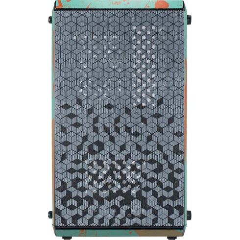Turquoise and Orange Marble Cooler Master MasterBox Q300L Mini Tower Skin