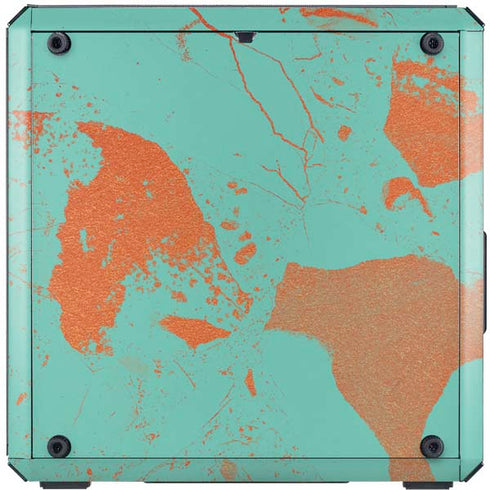 Turquoise and Orange Marble Cooler Master MasterBox Q300L Mini Tower Skin