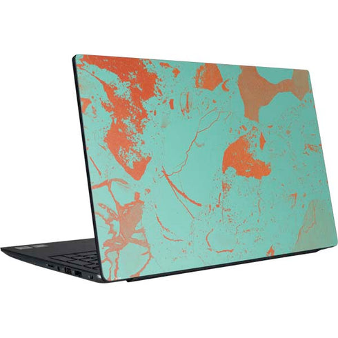 Turquoise and Orange Marble Dell Vostro Skin