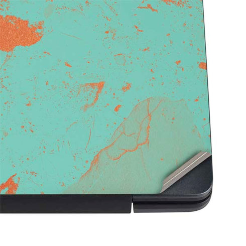 Turquoise and Orange Marble Dell Vostro Skin