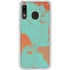 Turquoise and Orange Marble Galaxy A20 Clear Case