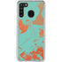 Turquoise and Orange Marble Galaxy A21 Clear Case