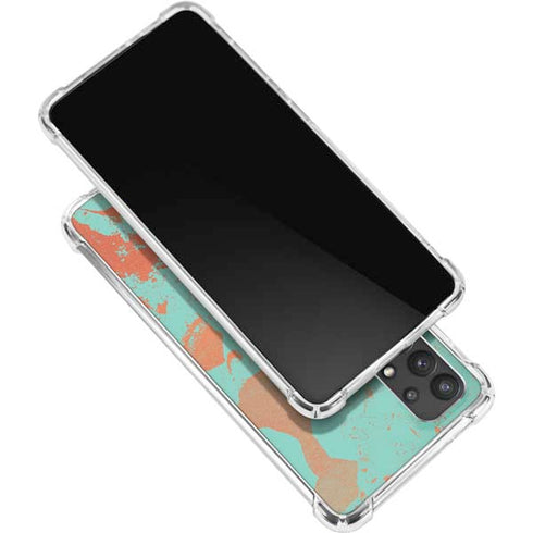 Turquoise and Orange Marble Galaxy A32 5G Clear Case
