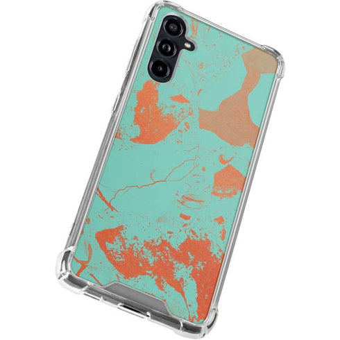 Turquoise and Orange Marble Galaxy A54 5G Clear Case