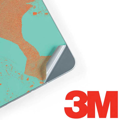 Turquoise and Orange Marble Galaxy Book 12in Skin