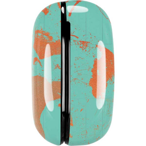 Turquoise and Orange Marble Galaxy Buds Pro Skin