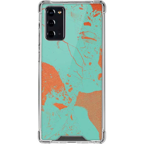 Turquoise and Orange Marble Galaxy Note20 5G Clear Case