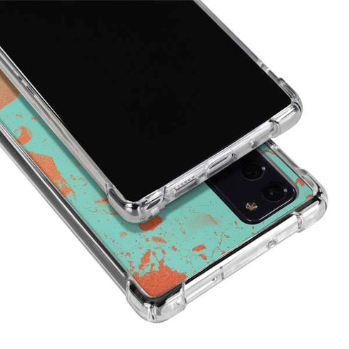 Turquoise and Orange Marble Galaxy Note20 5G Clear Case