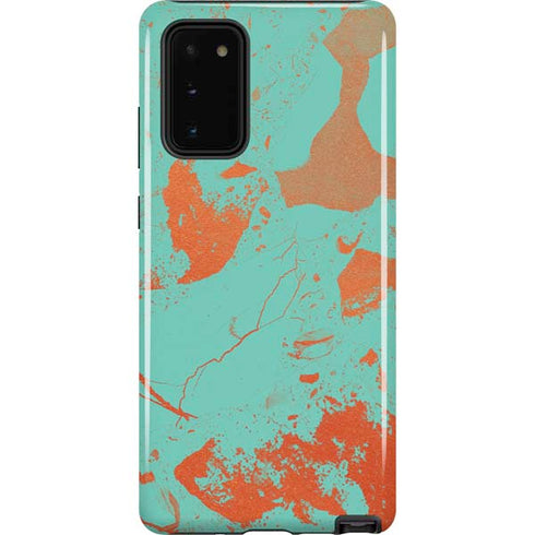 Turquoise and Orange Marble Galaxy Note20 5G Pro Case