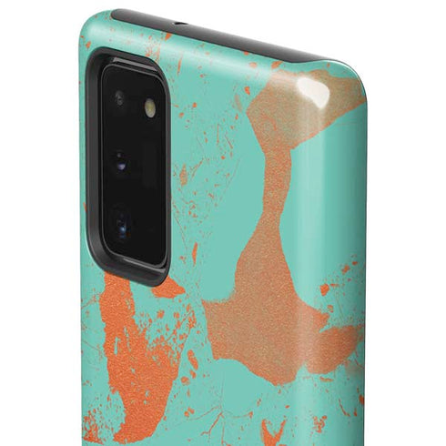 Turquoise and Orange Marble Galaxy Note20 5G Pro Case